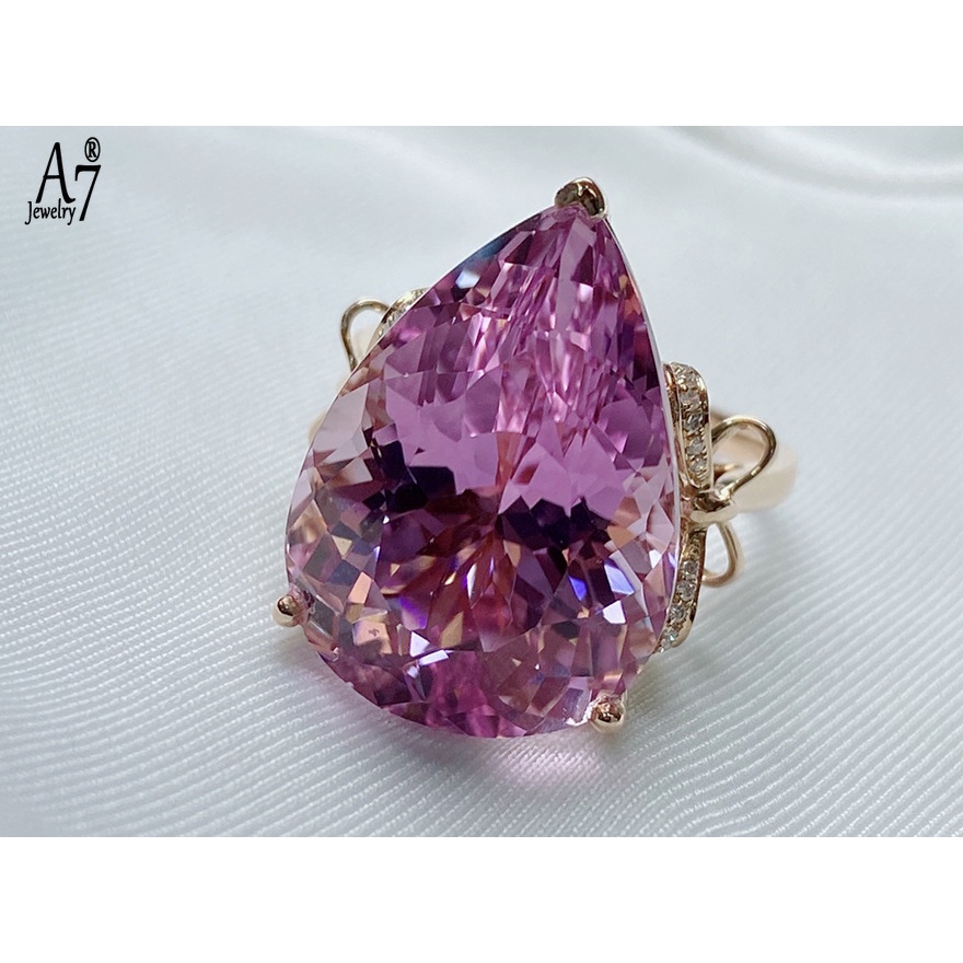 Nhẫn Hở Đính Đá Hình Giọt Nước Và Nơ A7