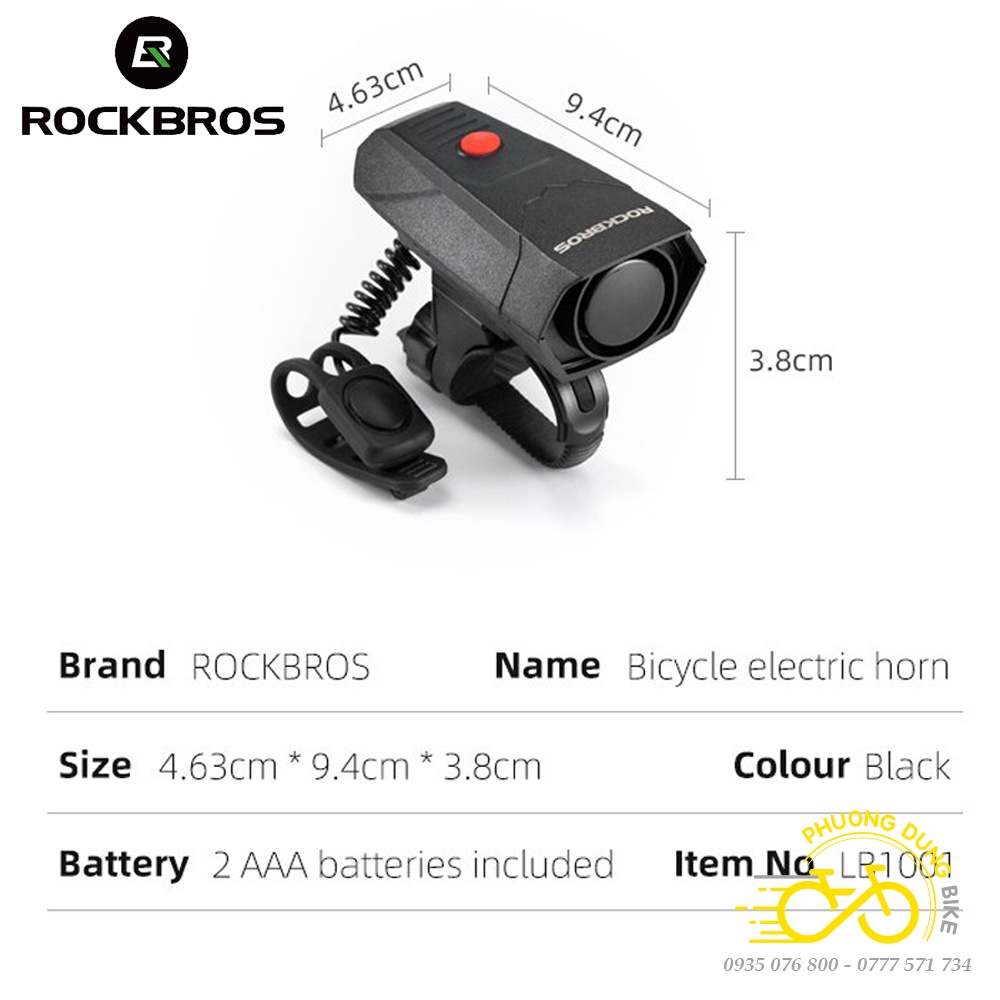 Còi hú 6 âm thanh xe đạp ROCKBROS 110dB