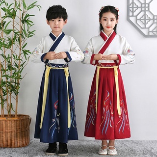Sản phẩm mới✌❁﹍Trang phục trẻ em, trang phục Hán tự, bé gái, Hán học, bé trai, học sinh cấp 1, trang phục biểu diễn, tam