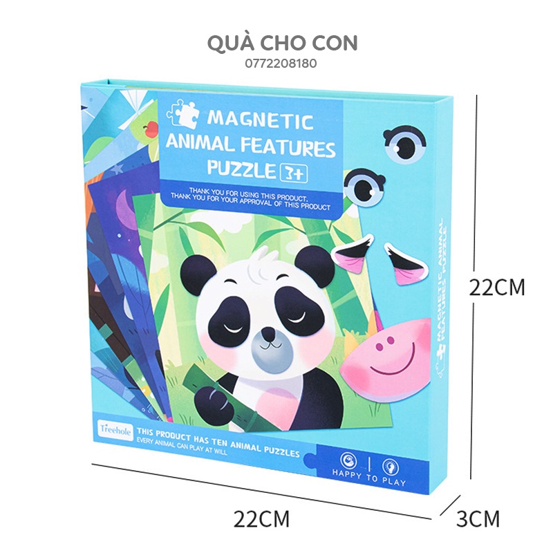 BỘ XẾP HÌNH NAM CHÂM TẠO HÌNH KHUÔN MẶT CÁC LOÀI ĐỘNG VẬT SIÊU NGỘ NGHĨNH
