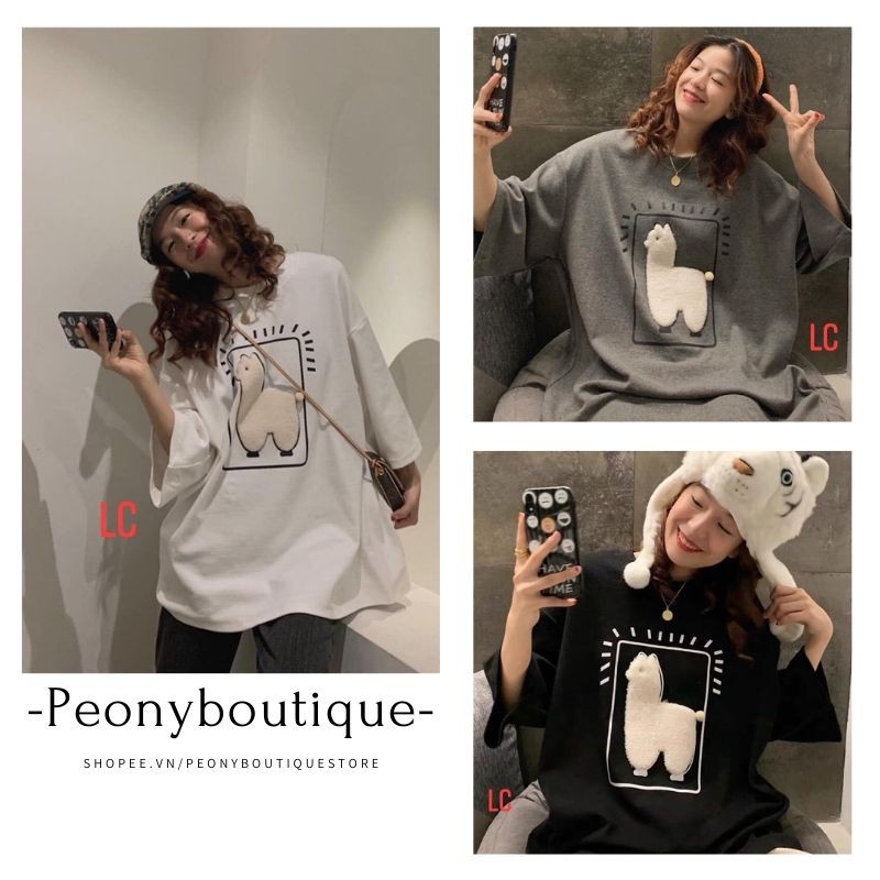 Áo Thun Nữ Tay Lỡ Thêu Cừu 🌸 Áo phông Ulzzang nữ form rộng style Korea tay lửng SIÊU HOT 🌸 ྇