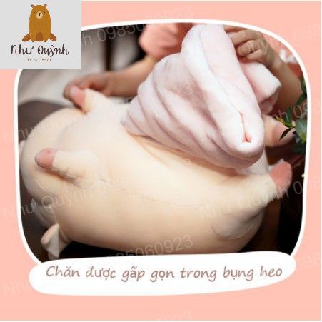 Bộ Chăn Gối văn phòng đa năng hình thú đáng yêu heo buồn ngủ siêu dễ thương Như Quỳnh