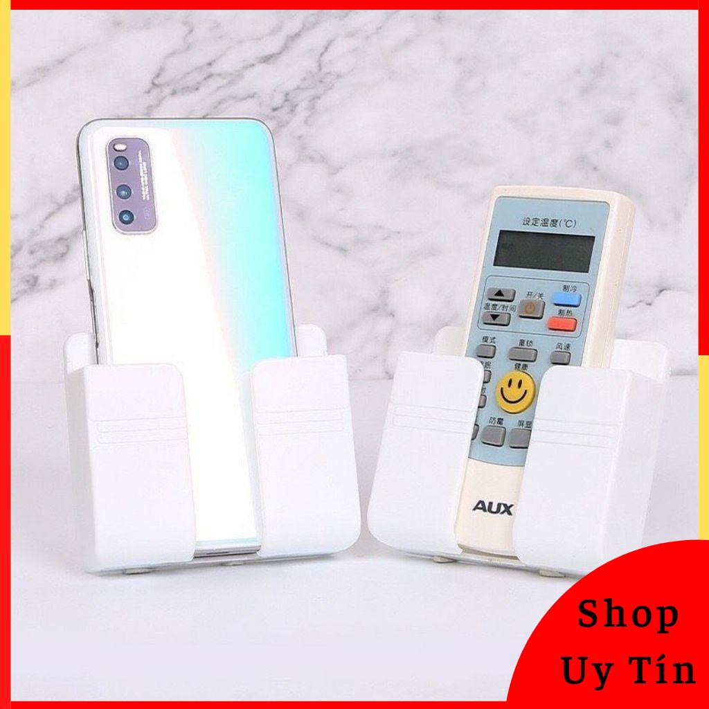 [ Xả Kho Bán Lỗ ] Hộp Đựng Điện Thoại-Remote Dán Tường Có Lỗ Cắm Xạc Tiện Lợi