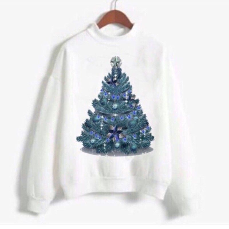 Áo nỉ sweater in cây thông noel mới nhất, áo nỉ thu đông giáng sinh nam nữ chất đẹp