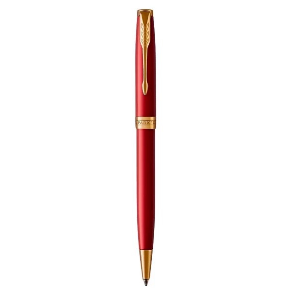 [Chính Hãng] Bút Bi Ký Cao Cấp Parker Sonnet Đ-Red Mạ Vàng 18k Nét 1.0mm (Hàng Nhập Khẩu Pháp - Mực Đen)