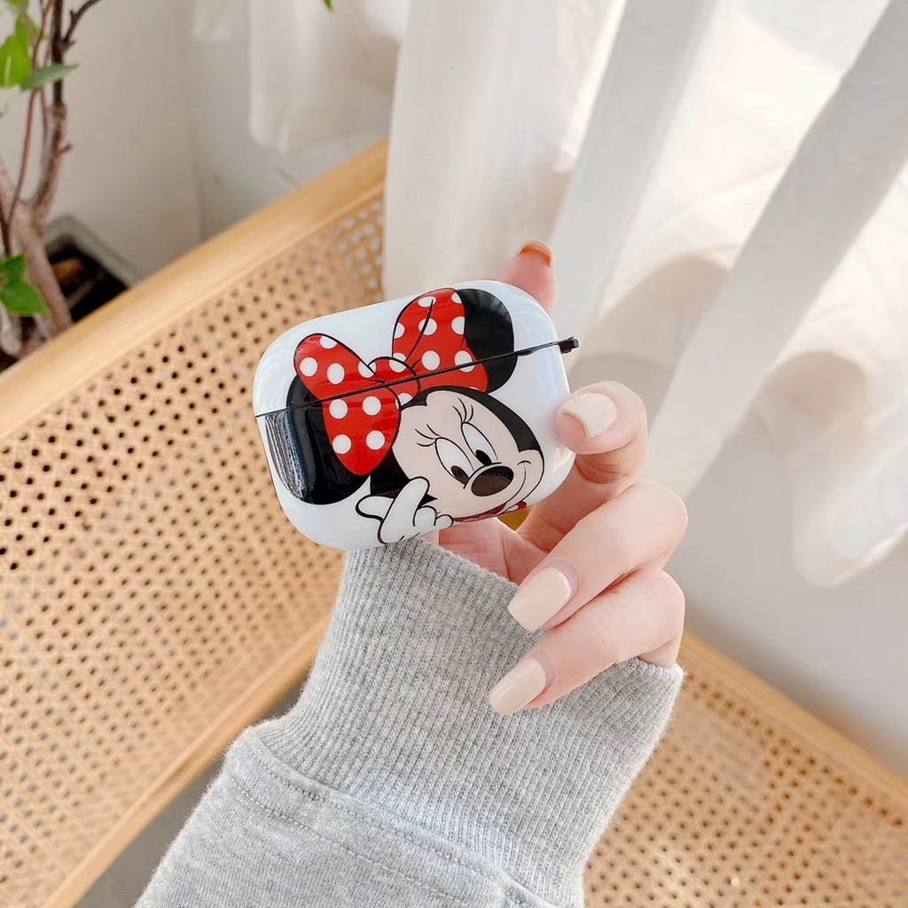 Disney Vỏ Bảo Vệ Hộp Sạc Tai Nghe Airpods 1 / 2 / Pro Hình Mickey Minnie Xinh Xắn Ốp