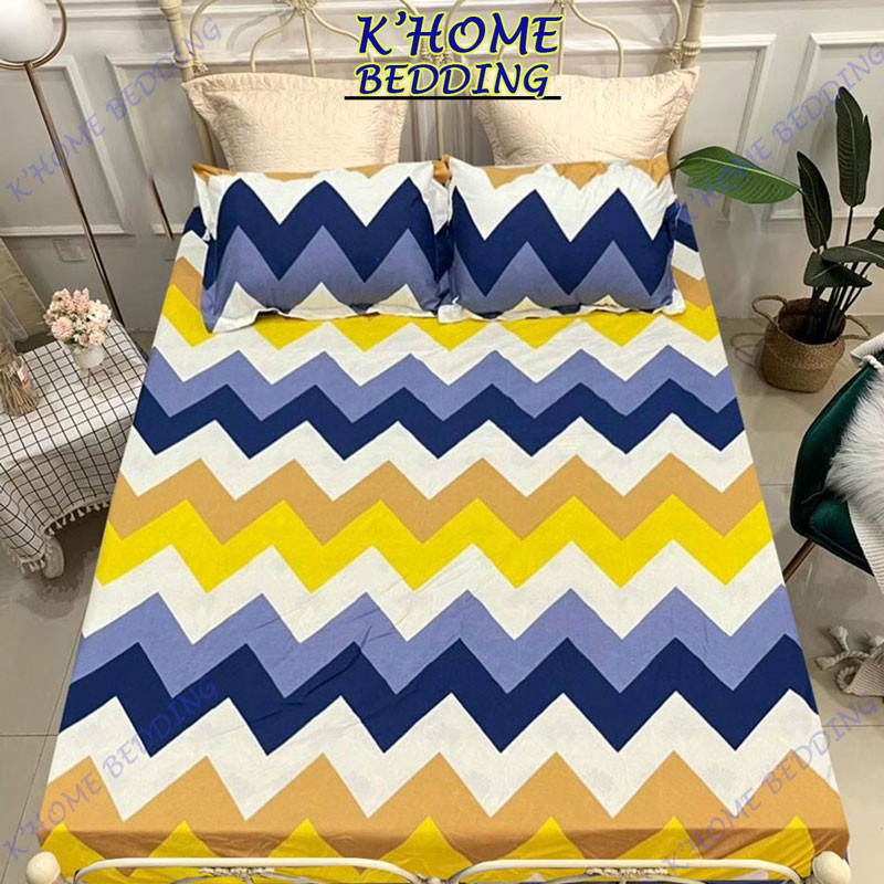 Bộ Ga giường cotton kèm áo gối nằm K'home vải cotton 3d poly siêu cute