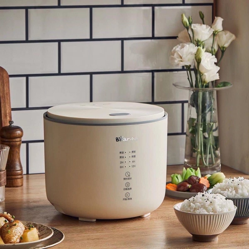 Nồi cơm điện mini cao cấp điện tử BEAR DFB-P20H1 / DFB-P20J1 màu trắng núm vuông bảo hành 12 tháng