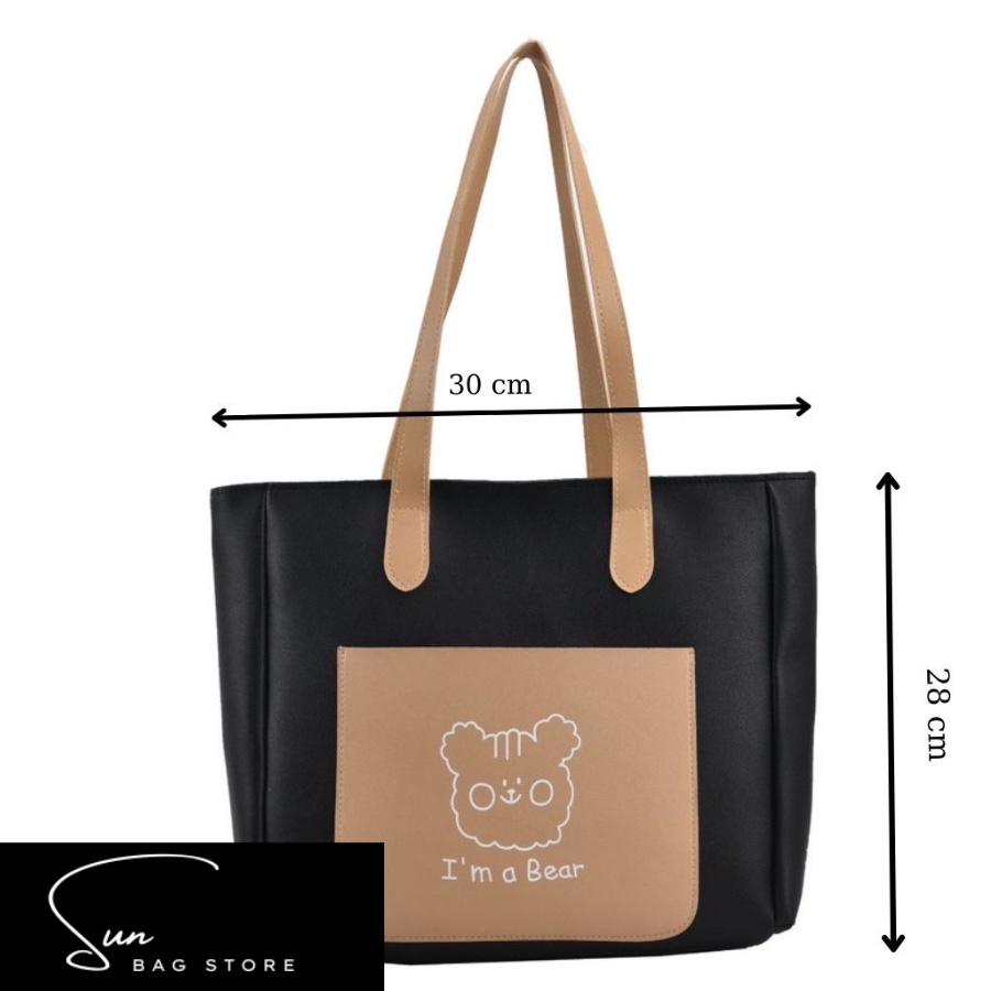 Túi Tote 2 mặt, túi công sở đeo chéo, đi chơi, đi học, da cao cấp size 26cm SB149