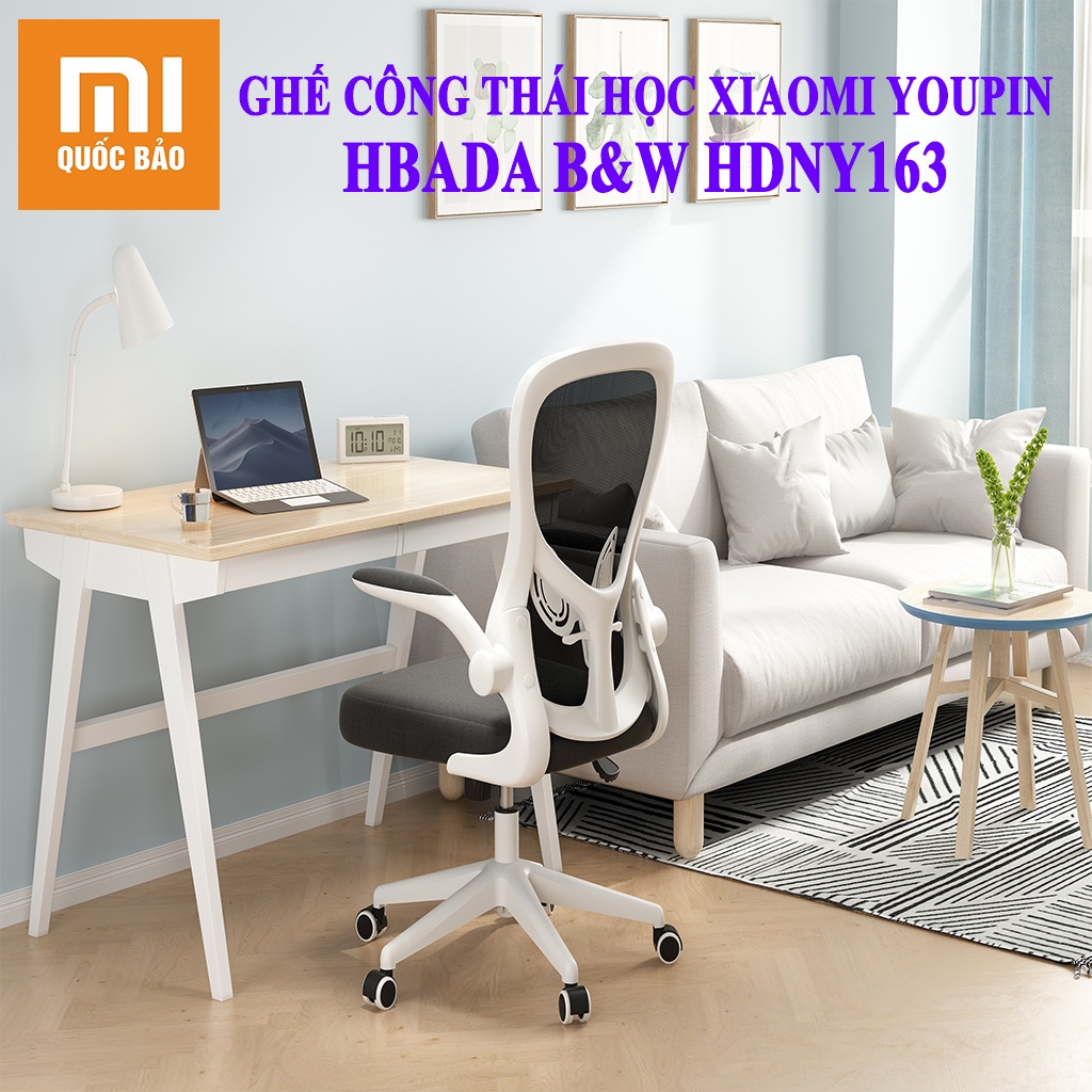 Ghế Công Thái Học Xiaomi HBADA B&W HDNY163 - Ghế xoay văn phòng hỗ trợ định hình cột sống