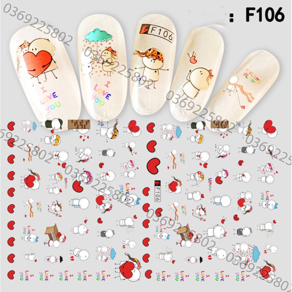 Sticker siêu dễ thương lovely Mã F106, F101, F233, F075, F557