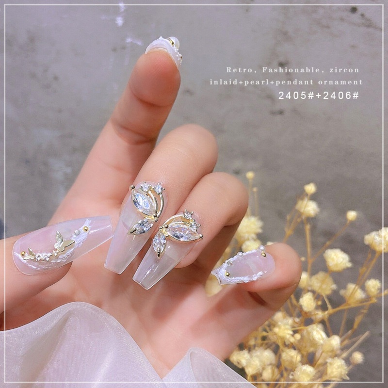 Phụ Kiện Trang Trí Móng Tay Hình Bướm Bằng Kim Loại Xinh Xắn
