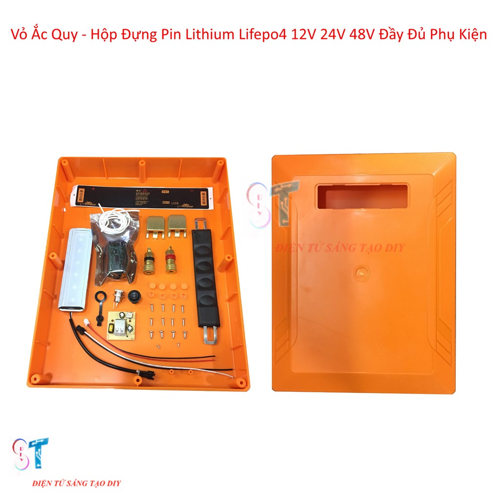 Vỏ Ắc Quy – Hộp Đựng Pin Lithium lifepo4 12V, 24V, 48V Đầy Đủ Phụ Kiện