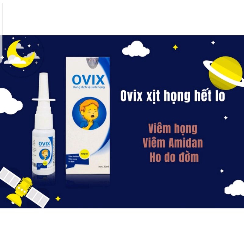 Xịt họng Ovix 20 ml ngăn ngừa viêm họng, viêm amydal, viêm VA
