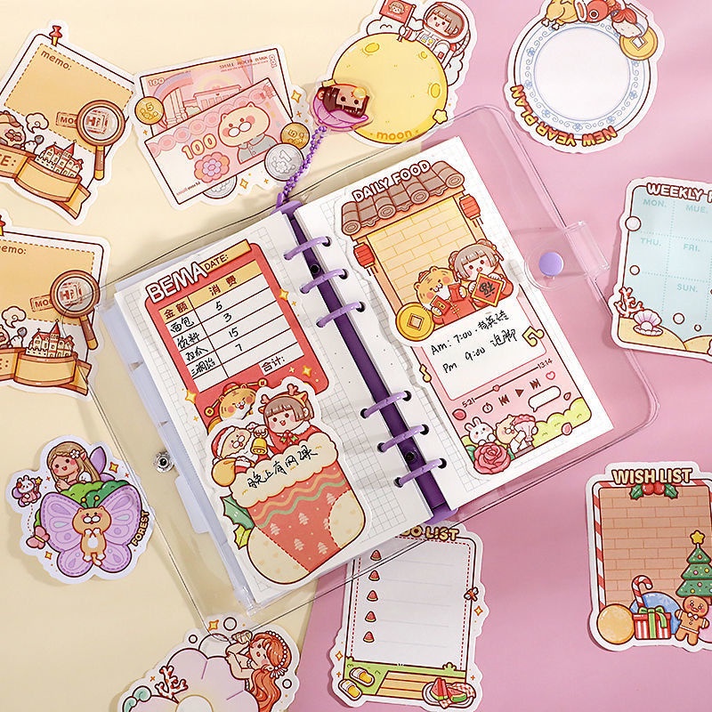 Sticker Dán Trang Trí Sổ Tay Mochi Notes Hình Dạng Đặc Biệt Dễ Thương