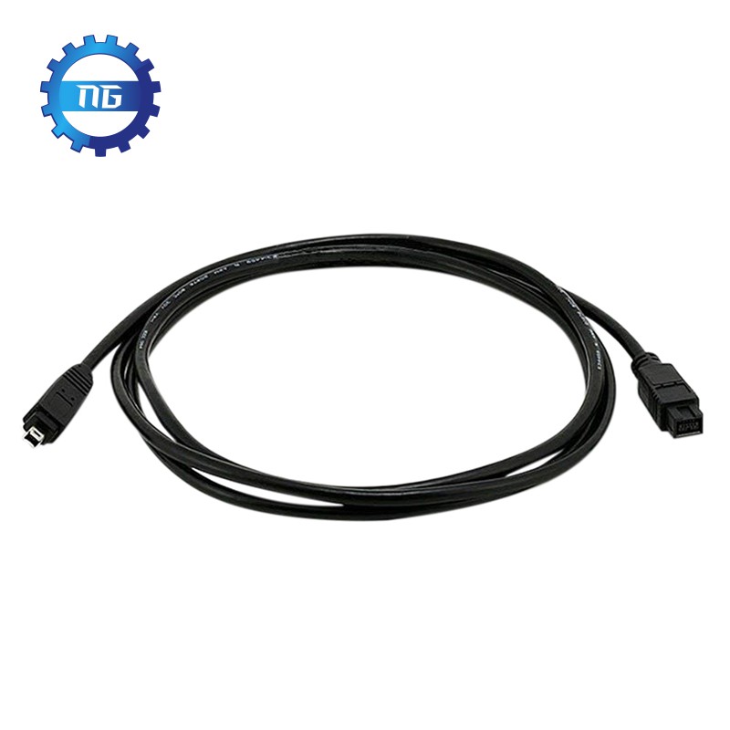[In Stock]Black IEEE 1394 Firewire 800 to Firewire 400 Cable, 9 Pin/4Pin Male / Male 10 FT