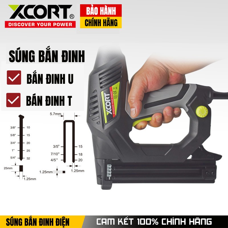 Súng Bắn Đinh Điện XCORT,Máy bắn đinh điện XCORT,Bắn Đinh U Và T,Bảo Hành 18 Tháng