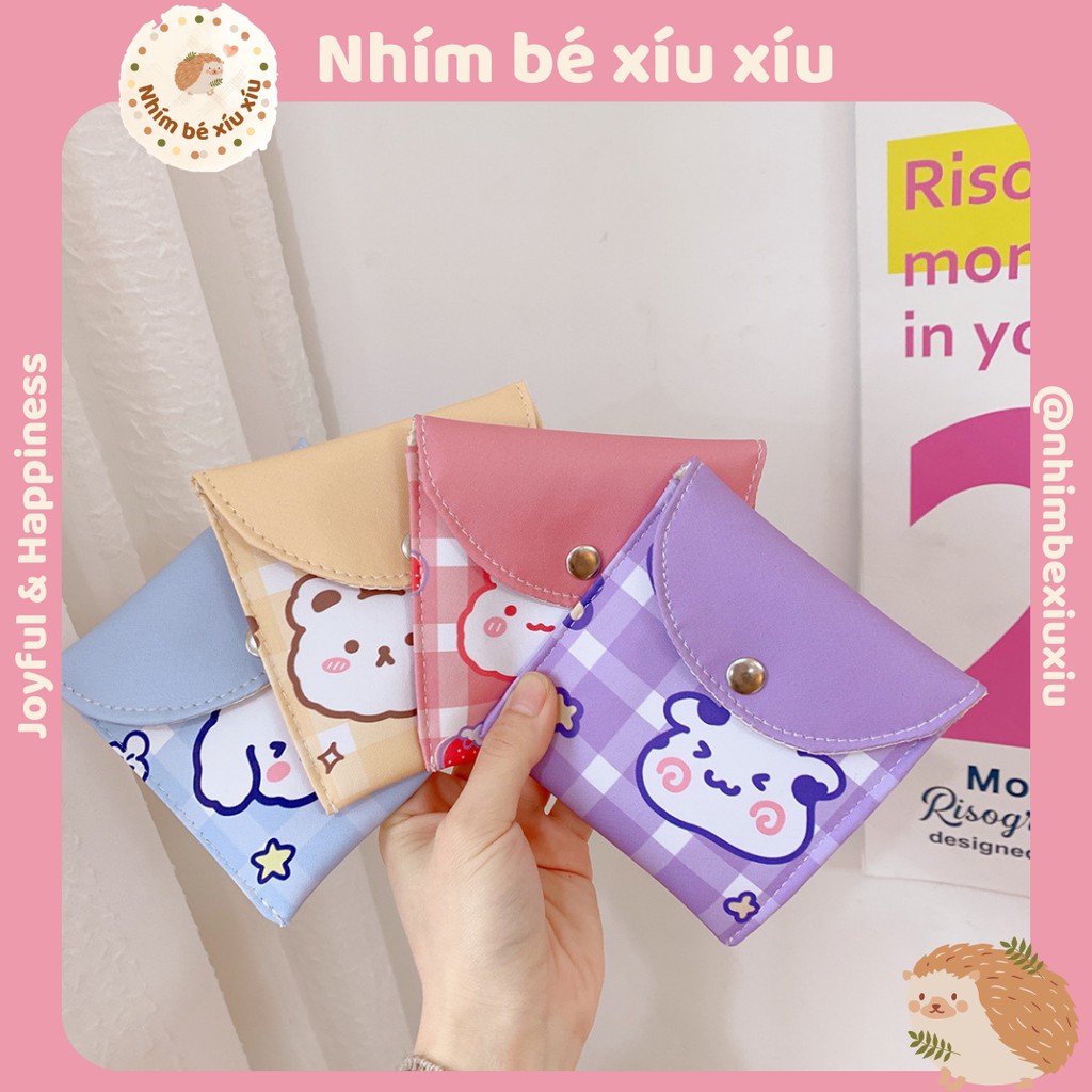 Túi cúc bấm ví mini đựng đồ cá nhân cute tiện lợi