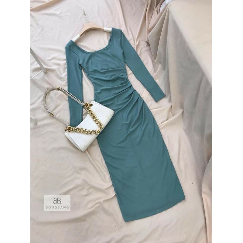 VÁY BODY ZIP NHÚN BỤNG CỔ VUÔNG ĐEN/BE/XANH | BigBuy360 - bigbuy360.vn