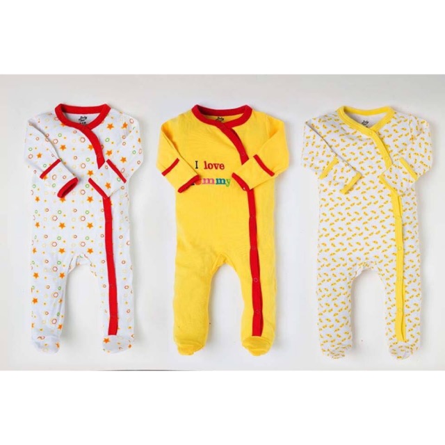 Set 3 body liền tất, body liền thân dài tay xuất Nhật cho bé sơ sinh 3-10kg, ảnh thật kèm video