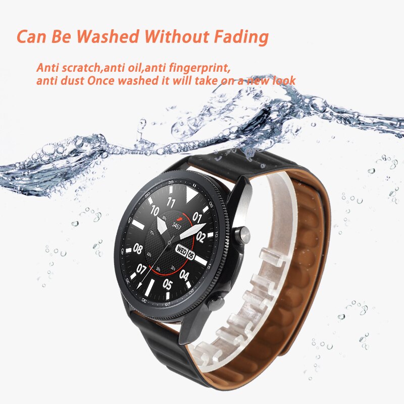 Dây silicone khóa nam châm thích hợp cho đồng hồ thông minh HUAWEI SAMSUNG Galaxy Watch 3 46mm 42mm Active 2 20mm 3