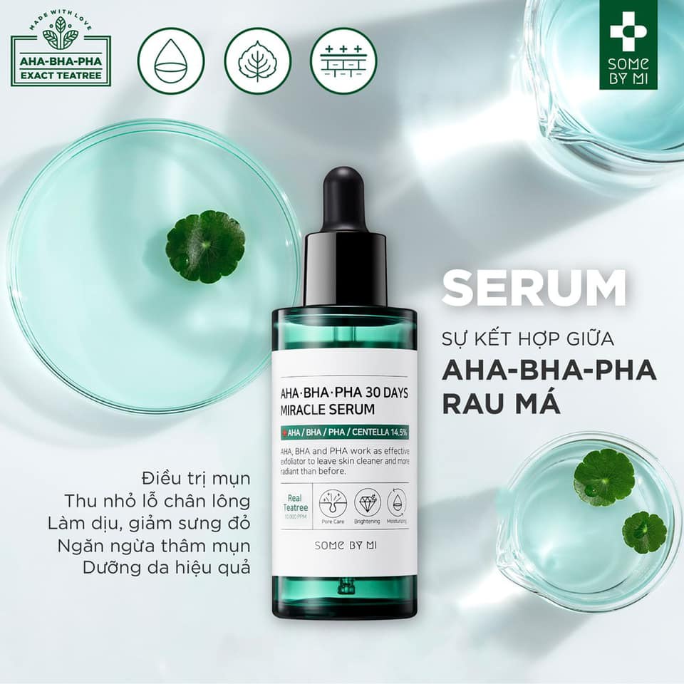 Tinh Chất Some By Mi AHA BHA PHA Giảm Mụn Mờ Thâm Sau 30 Ngày Miracle Serum - 50ml