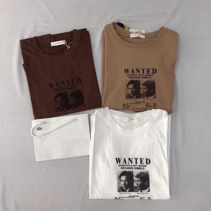 Áo thun 3158, áo phông tay lỡ form rộng unisex nam nữ chất mặt tuyết in hình chữ wanted