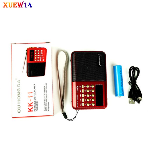 NG K11 FM Rechargeable Mini Portable Radio Handheld Digital FM USB TF MP3 Player Speaker