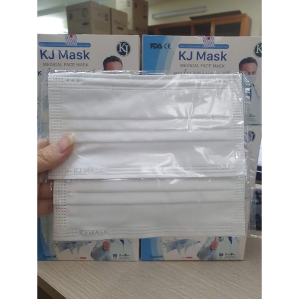 Khẩu Trang Y Tế 4 Lớp Giấy Kháng Khuẩn , 1 Nilon / 1 Chiếc , Hàng Công Ty KJ Mark