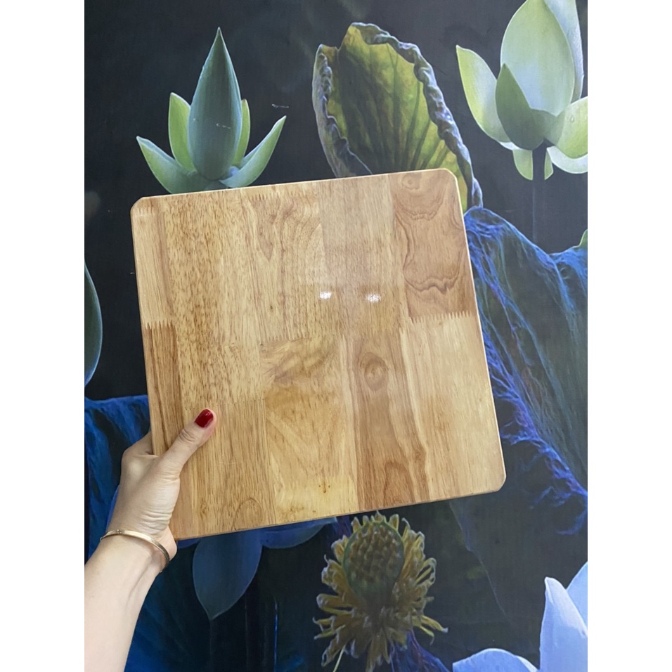 Tấm Gỗ Cao Su Hình Vuông Trang Trí, Làm Mặt Ghế 30 cm