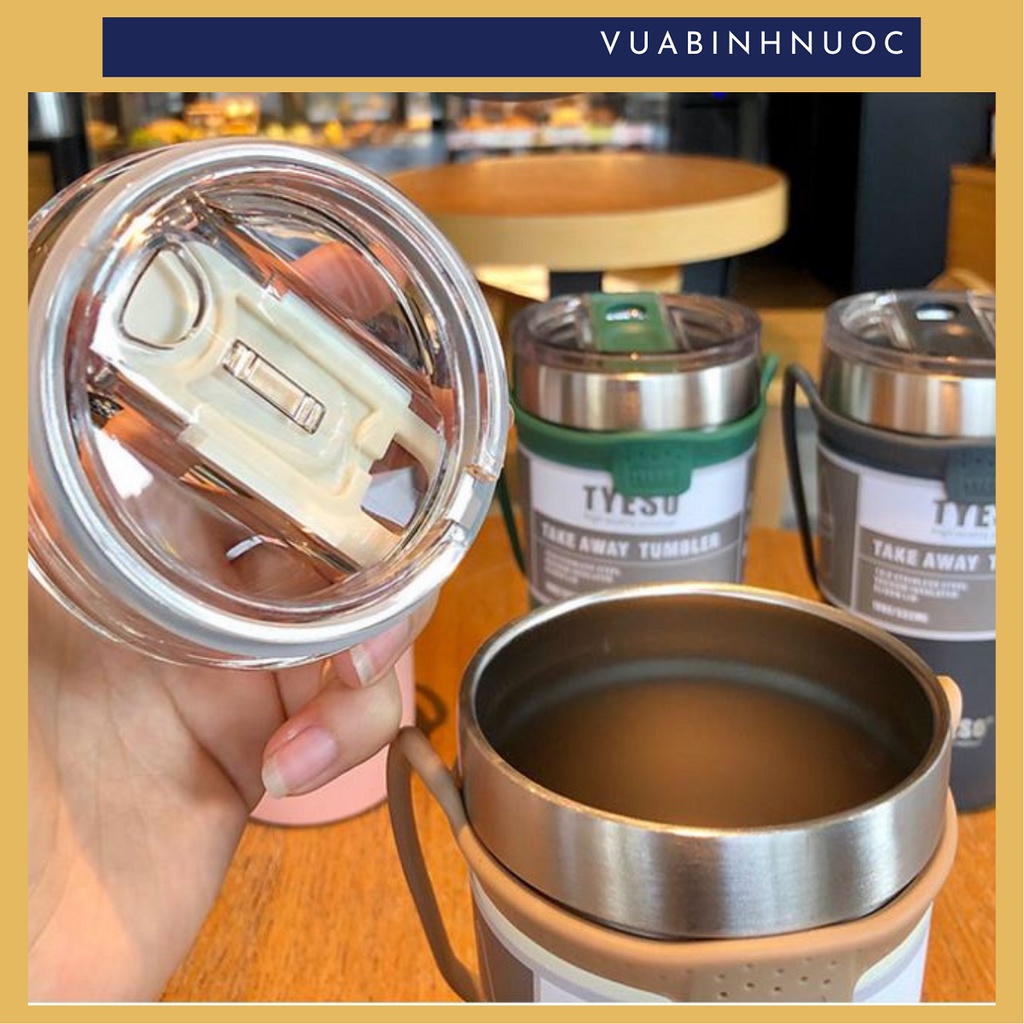 Bình nước giữ nhiệt Tyeso quai xách, bình siêu giữ nhiệt tiện lợi, nhiều màu sắc -vuabinhnuoc