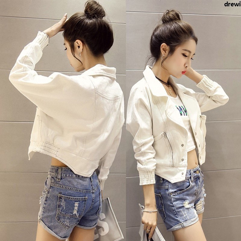 Áo Khoác Jean Dài Tay Phong Cách Hàn Quốc Trẻ Trung Dành Cho Nữ