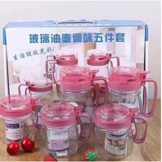 bộ 5 hũ thủy tinh đựng gia vị 8512H