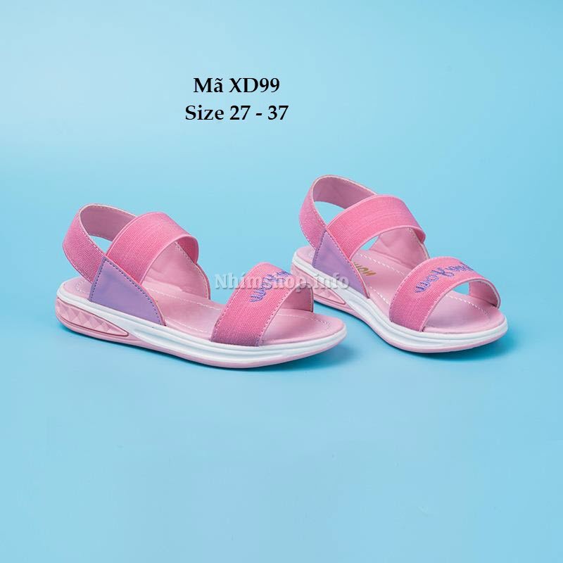 Sandal Bé Gái 3 - 12 Tuổi Quai Thun Co Giãn XD99 (Có ảnh thực tế)