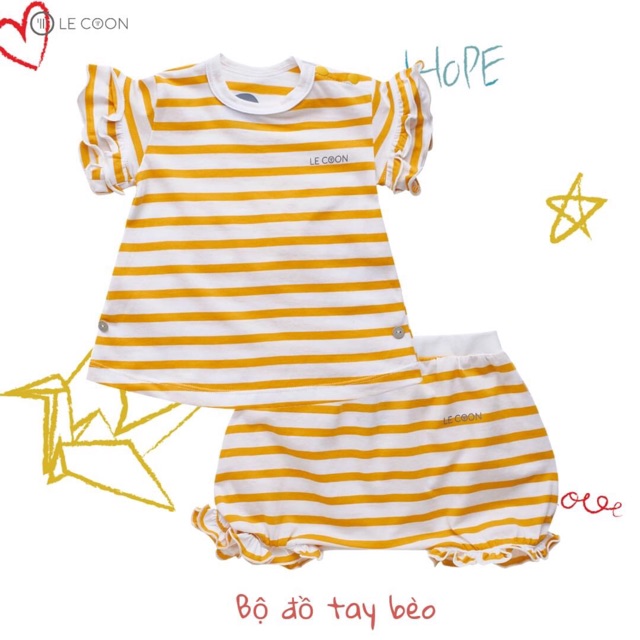 LECOON Bộ cộc tay Lecoon cotton size 3m đến 3y cho bé