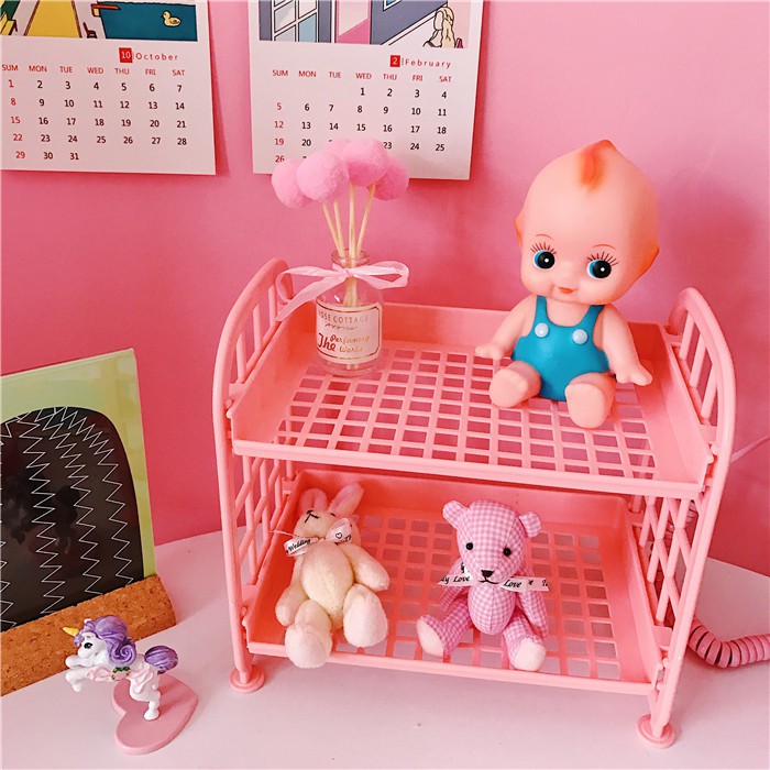 Kệ đựng đồ mini giá đỡ màu hồng cực chắc chắn và bền Sồi House