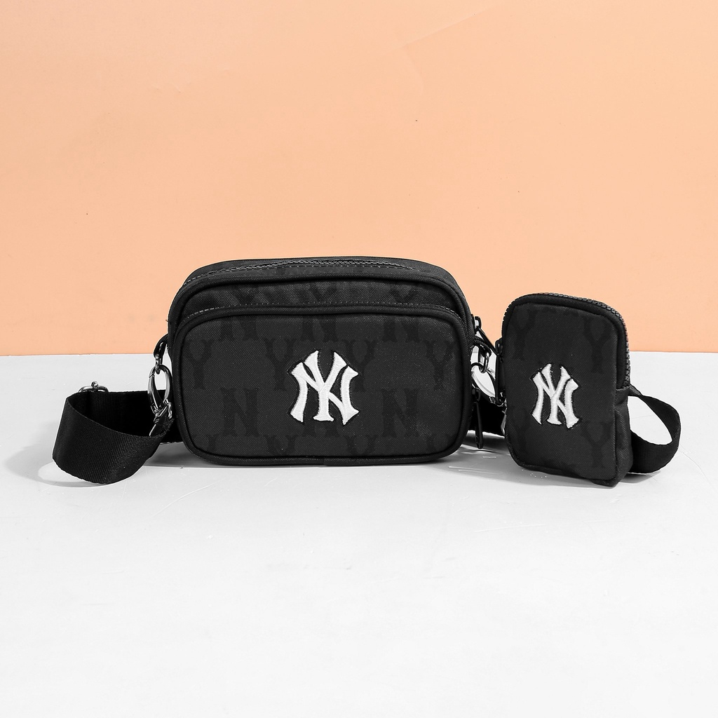 Túi đeo chéo  MLB  NY Túi NY chất liệu Canvas 2 màu tặng kèm túi nhỏ siêu cute