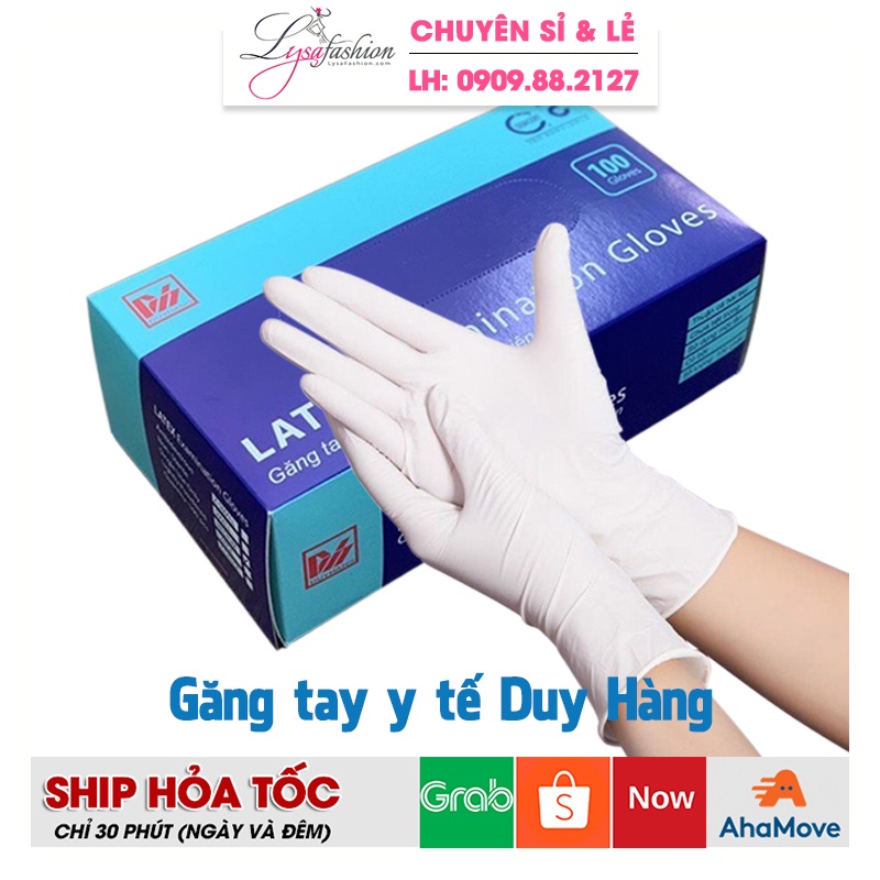 1 Hộp Găng tay y tế Latex-Gloves có bột