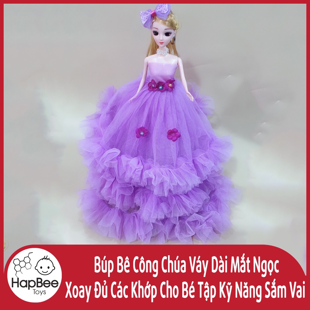 Búp bê công chúa váy dài mắt ngọc xoay đủ các khớp cho bé tập kỹ năng sắm vai