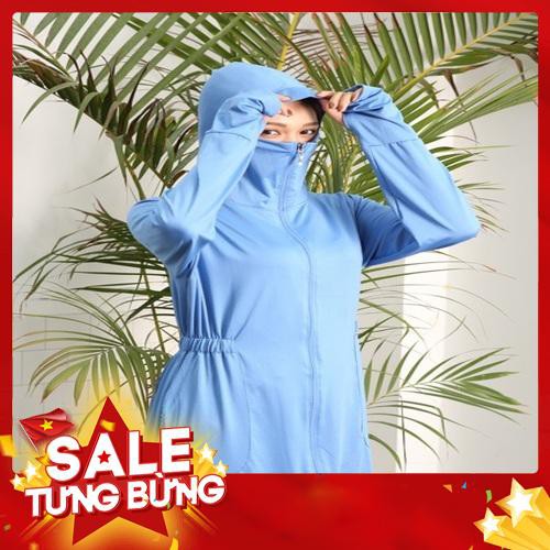 ÁO KHOÁC CHOÀNG CHỐNG NẮNG TOÀN THÂN NỮ KHOÁ KÉO CHE MẶT -Hàng nhập khẩu