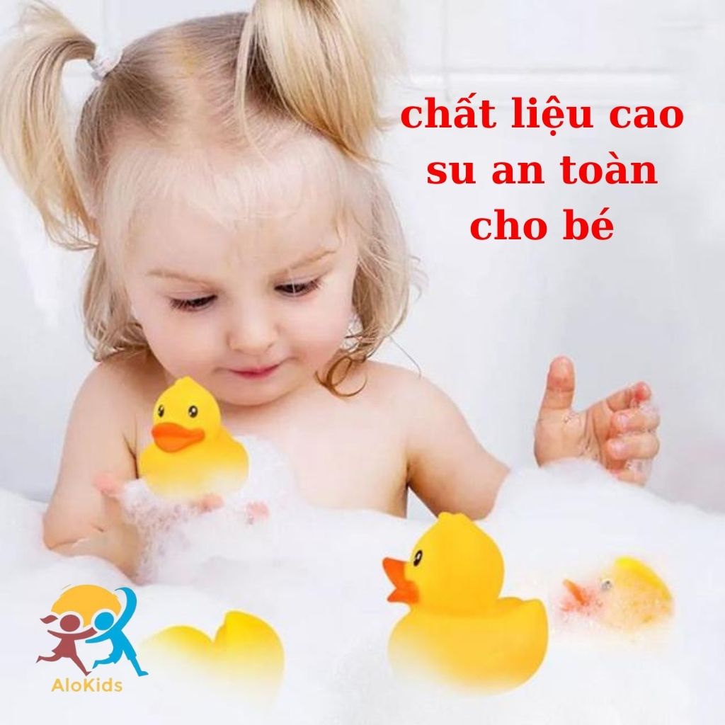Vịt Vàng Thả Bồn Tắm Alokids Đồ Chơi Con Vịt Nhà Tắm Bấm Kêu Chúp Chíp Xinh Xắn Dành Cho Bé