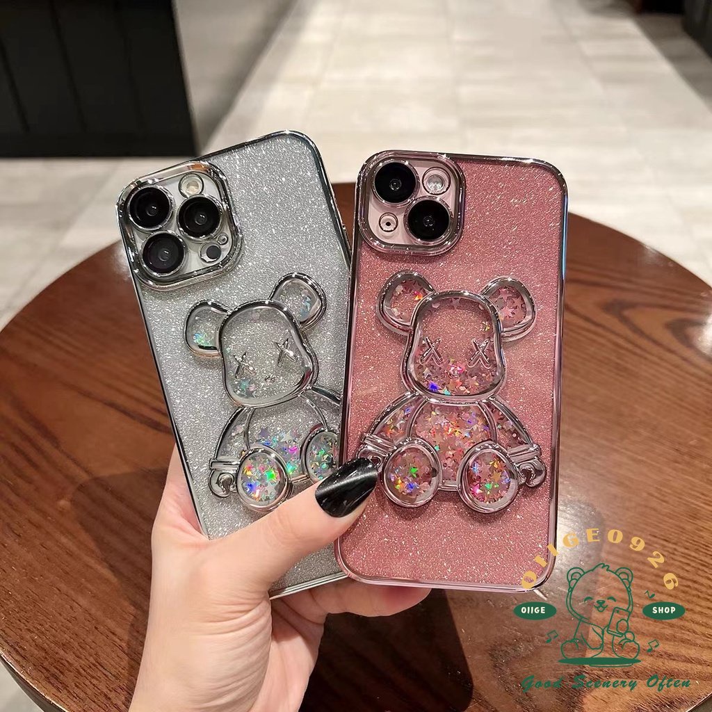 Ốp Điện Thoại Mềm Mạ Điện Hình Gấu Violent 6D Cho Iphone 13 12 / 11 Pro Max / Mini Xs Max Xr X 8 7Plus