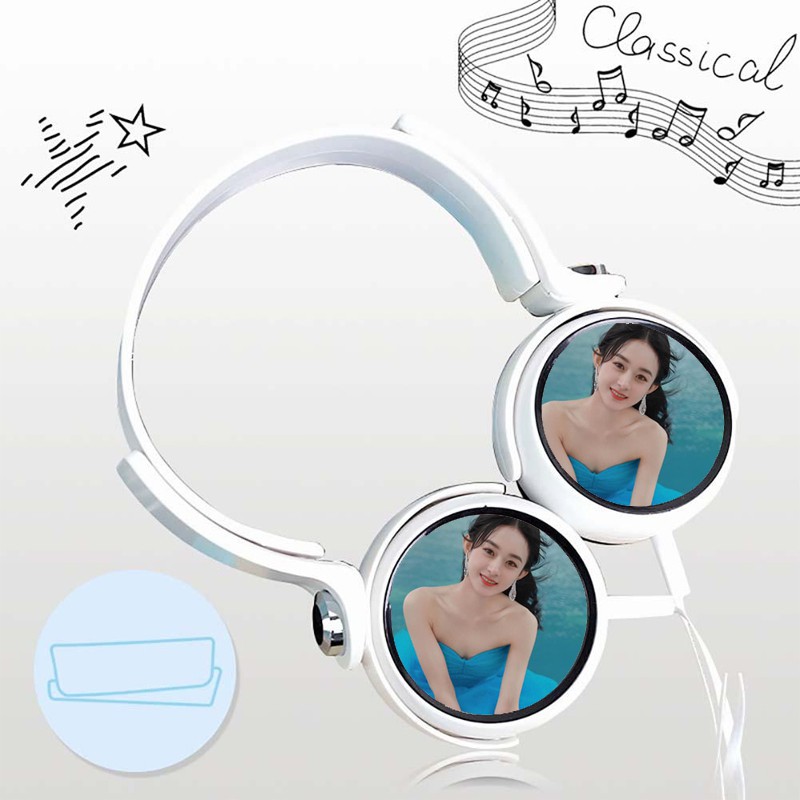 Tai nghe Ngu Thư Hân dạng chụp thiết kế thông minh cá tính cắm dây có mic anime chibi