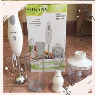 Máy xay cầm tay Sokany đa năng, máy xay thịt, cá, hoa quả, đánh trứng, đánh bột HB230A