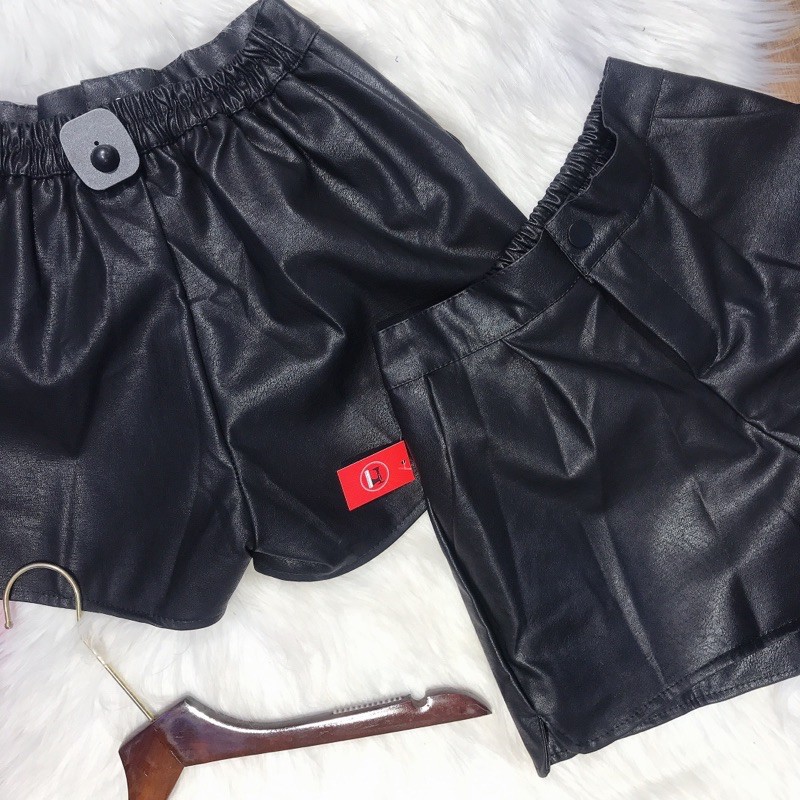 [TRỢ GIÁ] Quần Sooc Da nữ Cạp chun Cúc Khóa Kéo trước Cực Sang Chảnh_Siêu hot | BigBuy360 - bigbuy360.vn