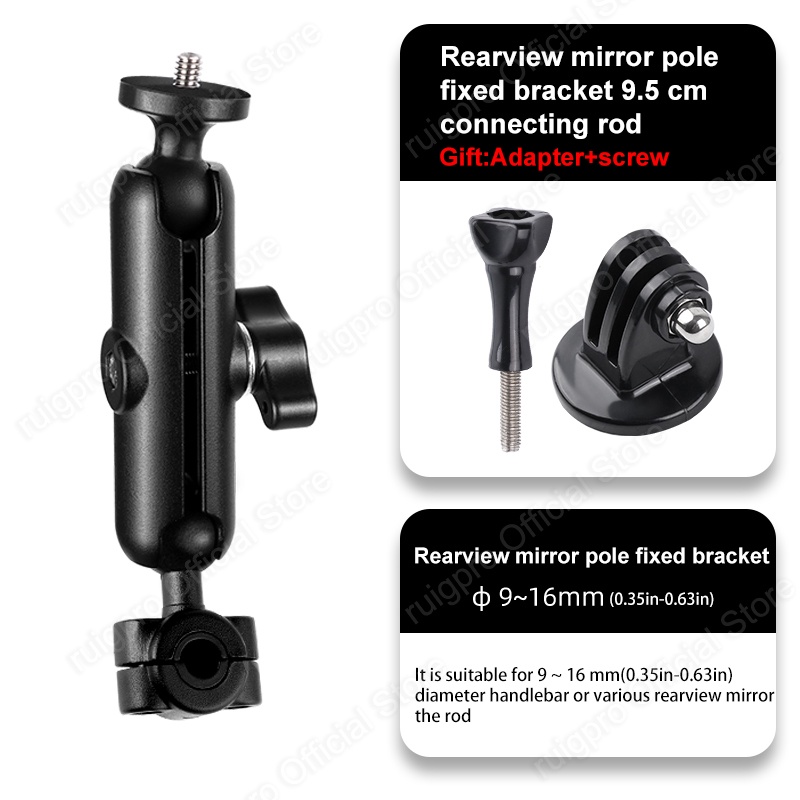 Giá đỡ máy ảnh Gopro Osmo Action Insta 360 One R X X2 bằng kim loại gắn tay lái xe máy