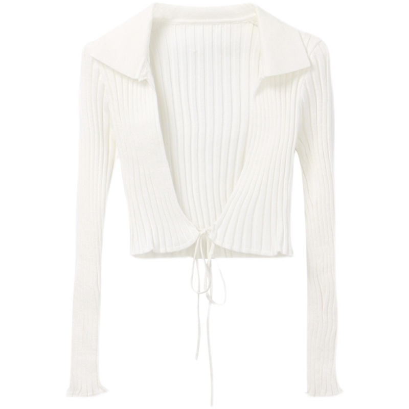 SONG JI A áo dài tay dệt kim