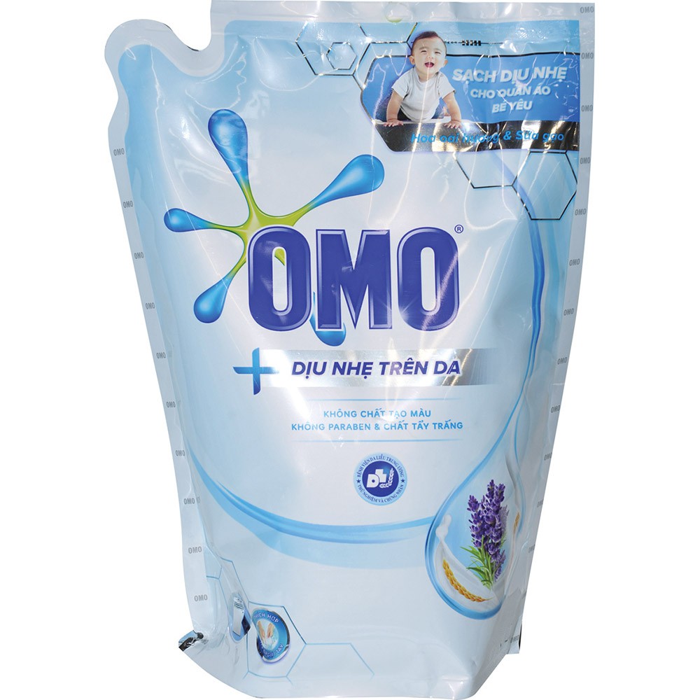 Nước giặt túi Omo Matic Comfort tinh dầu thơm/ hương hoa oải hương và sữa gạo 2.3kg
