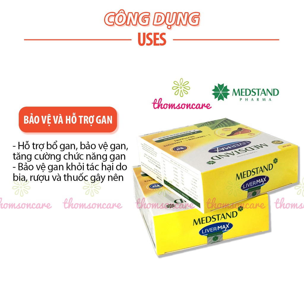Giải độc gan, bảo vệ gan khỏi rượu bia - Medstand Liver Max Hộp 60 viên từ cà gai leo, diệp hạ châu