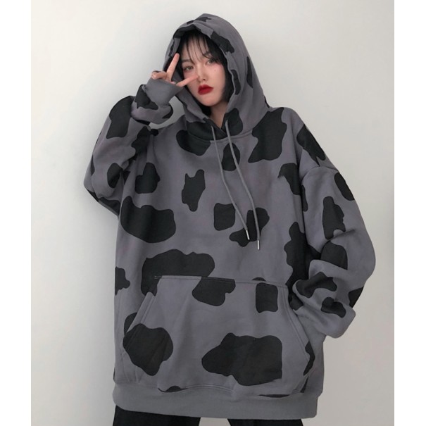 Áo hoodie thu đông nữ bò sữa nỉ lót nhung hai màu trắng xám chất đẹp (sẵn xl nỉ bông) | BigBuy360 - bigbuy360.vn